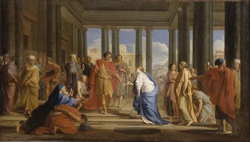 Sala delle guardie della Regina - Traiano riceve richieste da cittadini romani, Versailles